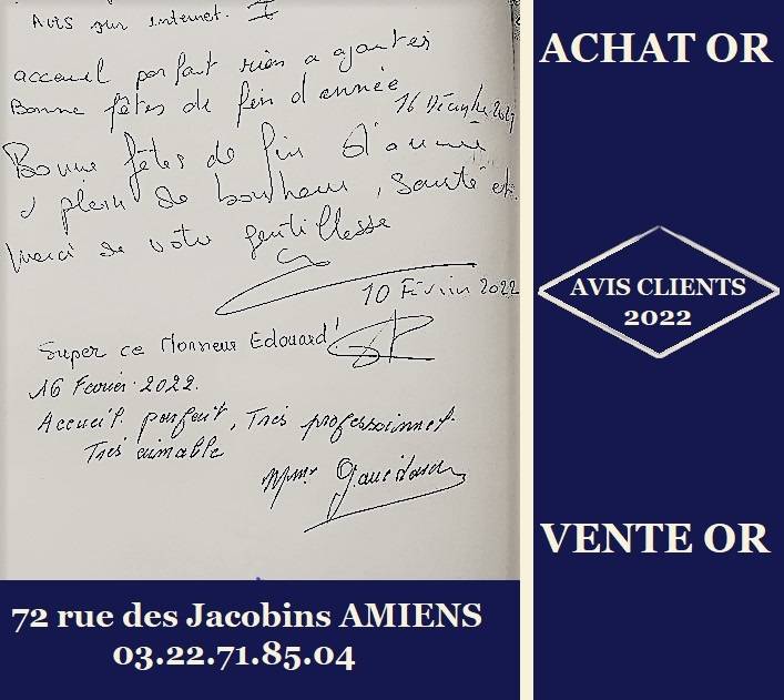 Avis Clients 2022 du comptoir d'achat or Amiens