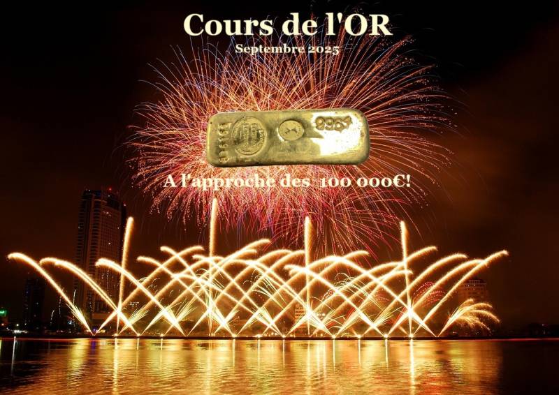 rentrée 2025 explosive pour le cours de l'or avec un sommet historique à plus de 98 000€ le lingot 